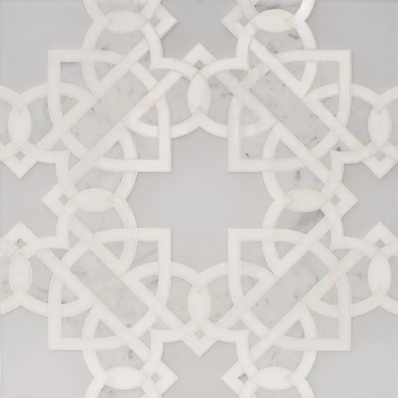 Thassos White Extra Multi Finish Isabella Marble Mosaics 11 9/32x11 9/32