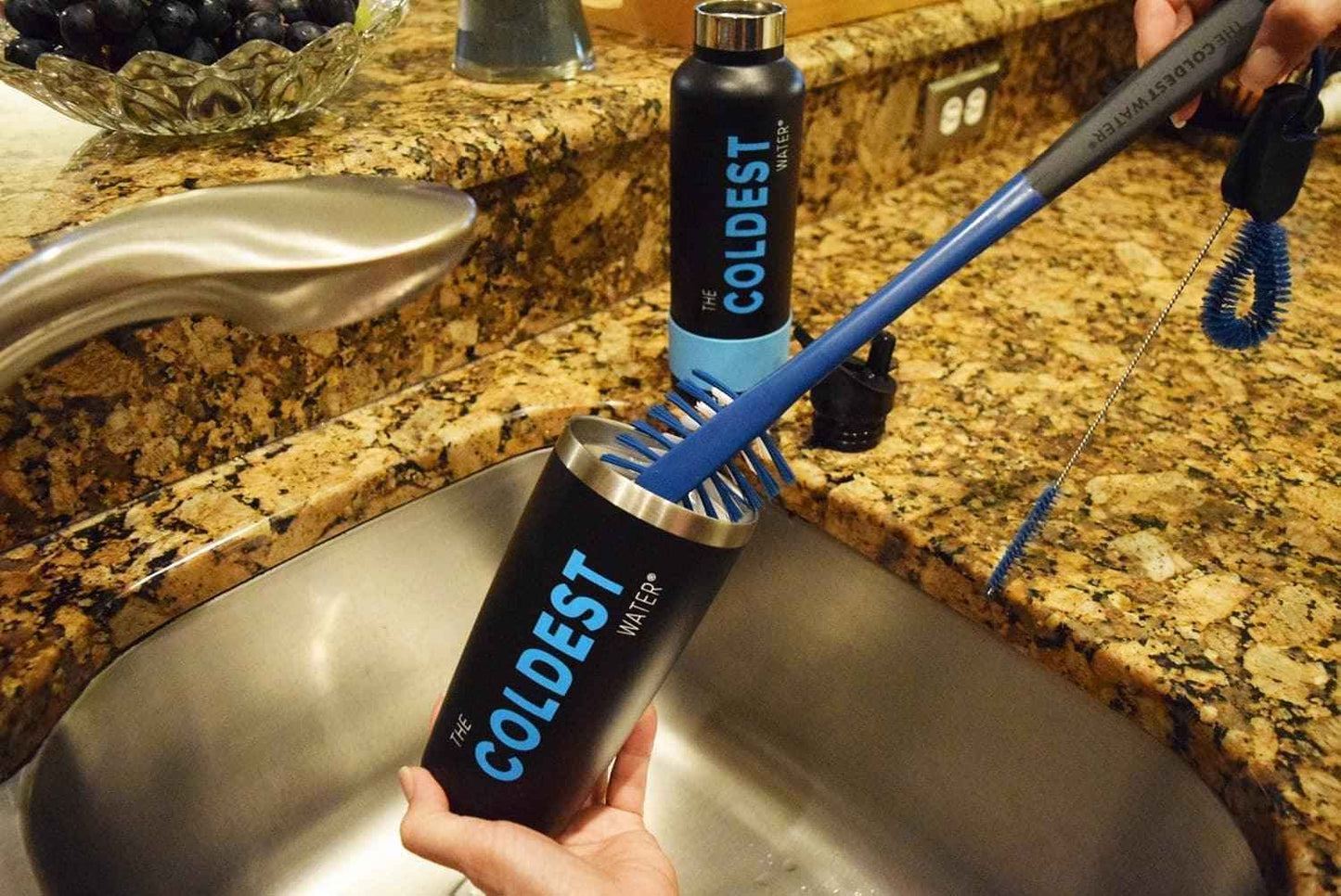 The Water Bottle Brush: 3 Tools in 1
