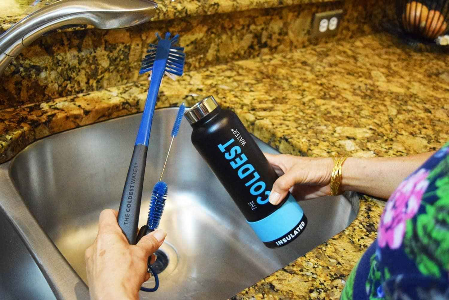 The Water Bottle Brush: 3 Tools in 1