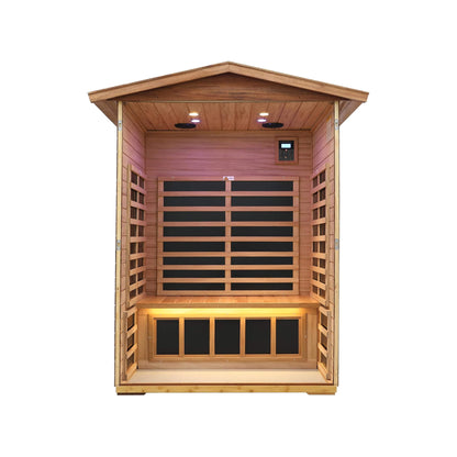 Thermora 2-Person Ultra-Low EMF Mahogany Outdoor Infrared Sauna With Bluetooth Speakers (SAK43021)