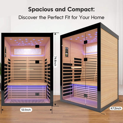 Thermora Luxury 2-Person Canadian Hemlock Wood Far Infrared Home Sauna (SAK56874)