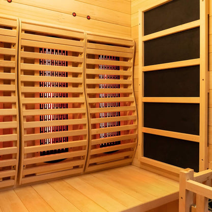 Rövia Luma 2-Person Indoor Hybrid Sauna Room With Infrared And 3.5KW Steam Heaters (SAK83750)