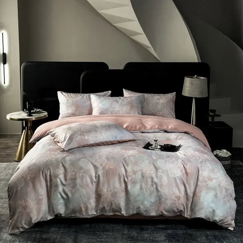 Tie dye blue & white cotton bedding set bedroom duvet cover