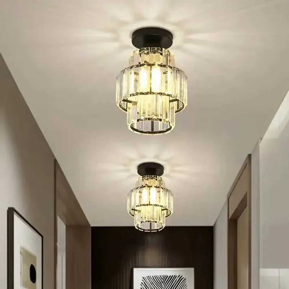 Tiered black gold minimalist led chandelier kitchen light