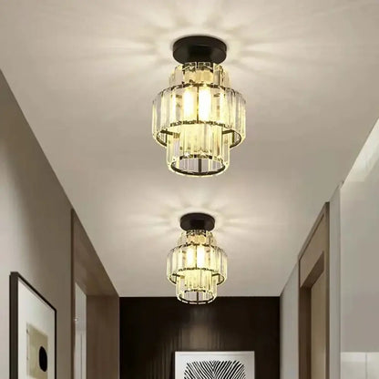 Tiered black gold minimalist led chandelier kitchen light
