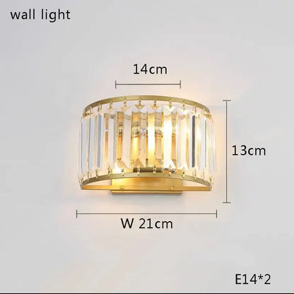 Tiered gold and gray crystal table lamp bedroom nightstand light