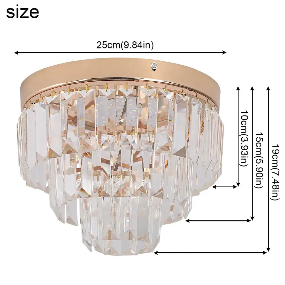 Tiered gold crystal led pendant light for dining room