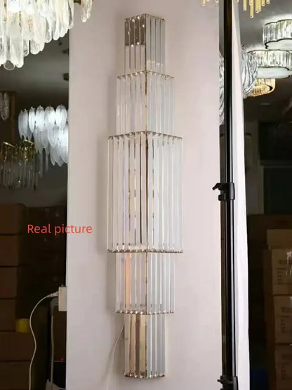 Tiered golden clear glass wall lamp dining room sconce
