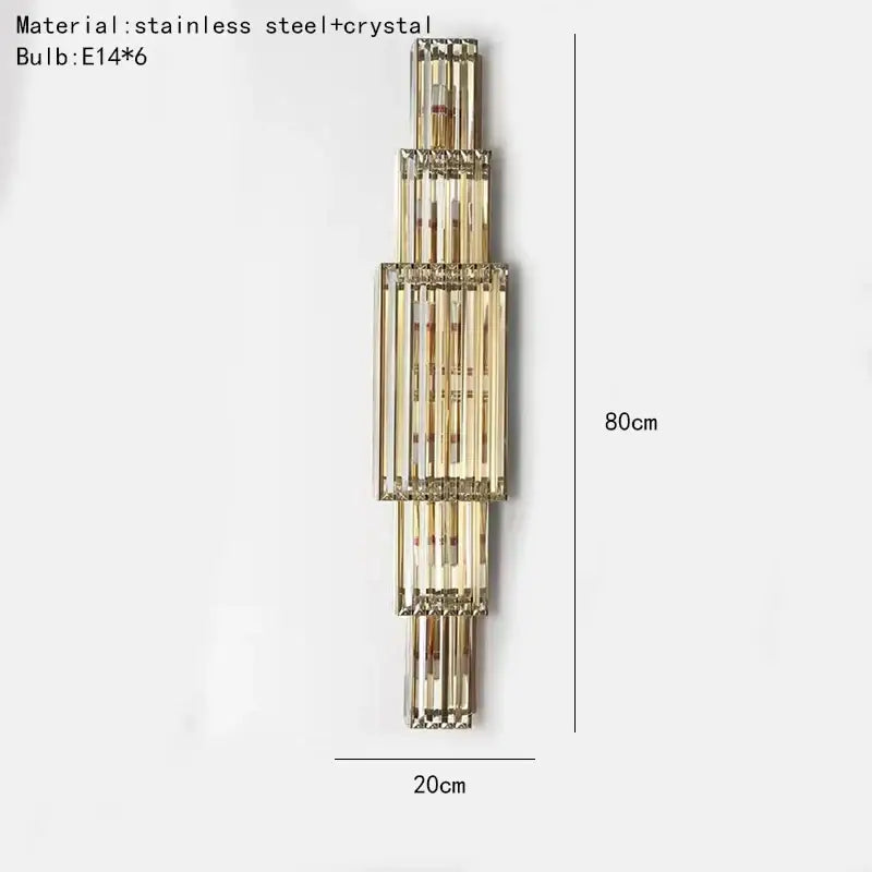 Tiered golden clear glass wall lamp dining room sconce