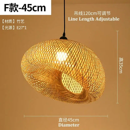Tiered golden lattice decorbites bamboo chandelier dining room light