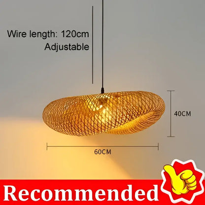 Tiered golden lattice decorbites bamboo chandelier dining room light