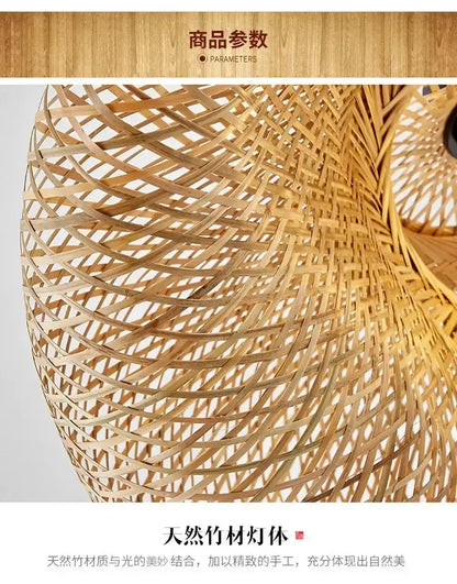 Tiered golden lattice decorbites bamboo chandelier dining room light