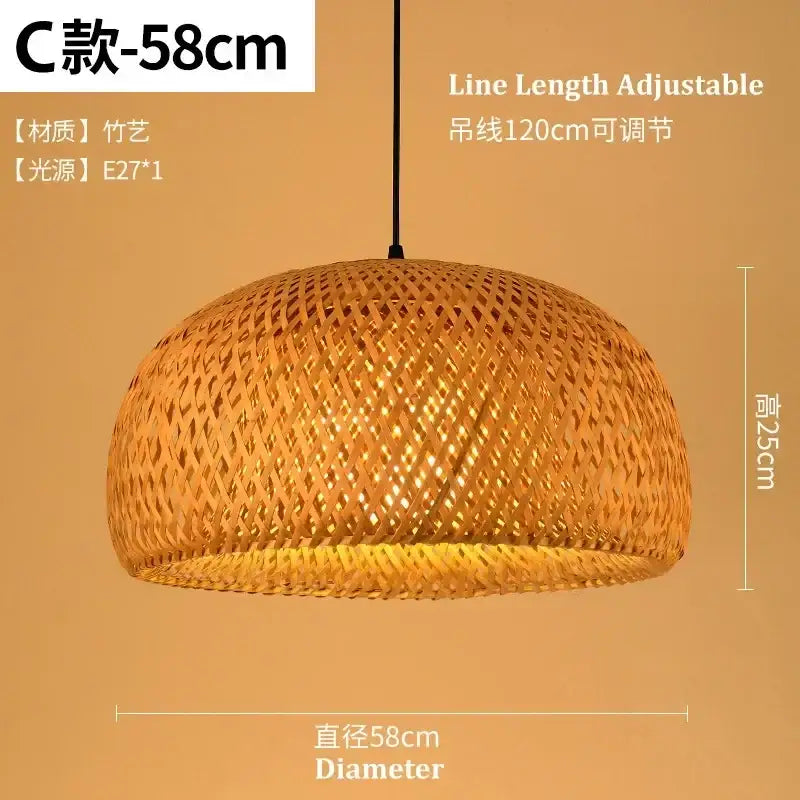 Tiered golden lattice decorbites bamboo chandelier dining room light