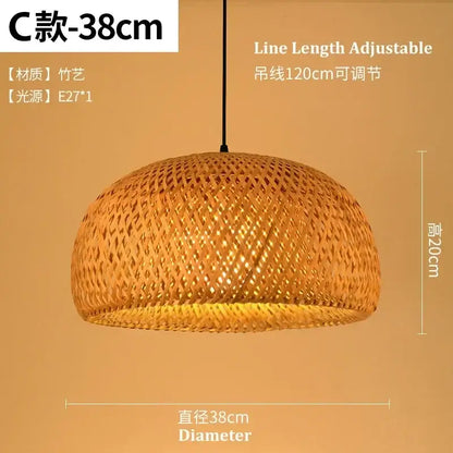 Tiered golden lattice decorbites bamboo chandelier dining room light