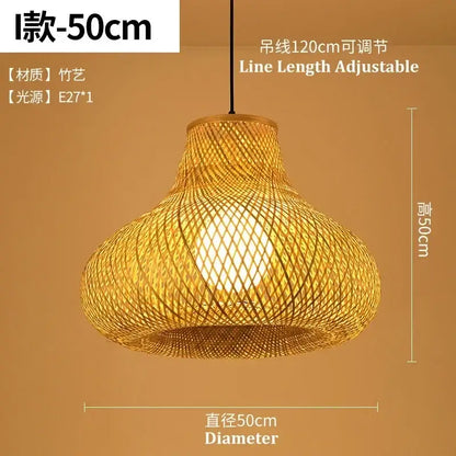 Tiered golden lattice decorbites bamboo chandelier dining room light