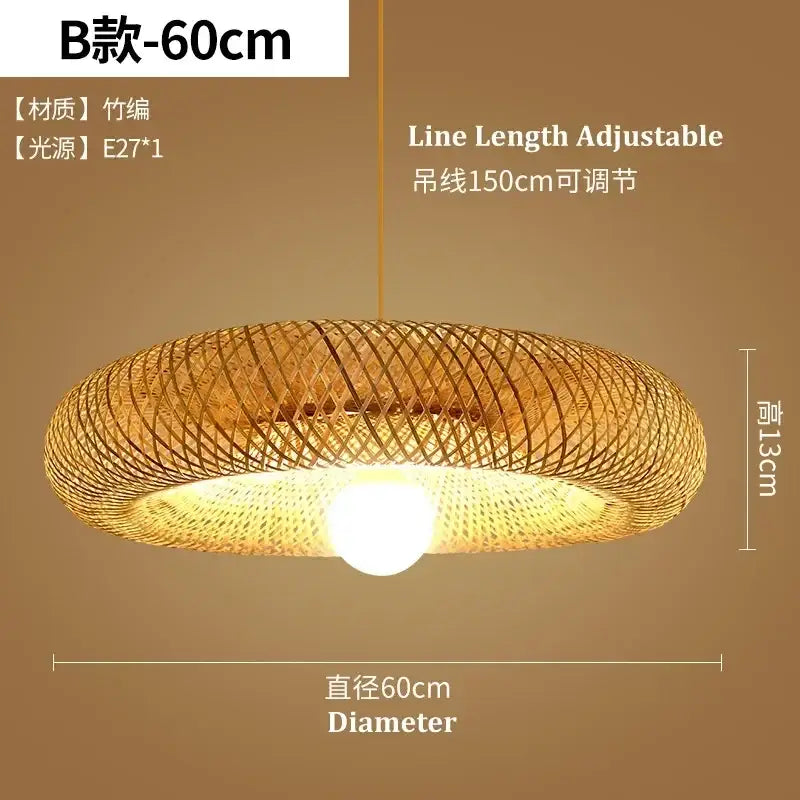 Tiered golden lattice decorbites bamboo chandelier dining room light