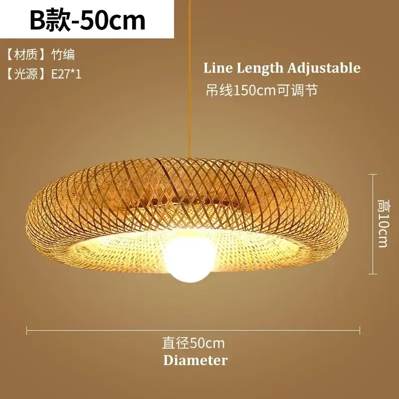 Tiered golden lattice decorbites bamboo chandelier dining room light