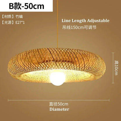 Tiered golden lattice decorbites bamboo chandelier dining room light