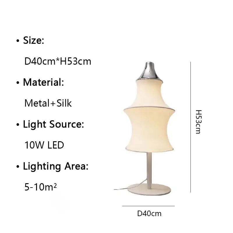 Tiered japanese cream silk floor lamp for living room soft lighting