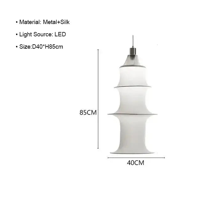 Tiered japanese cream silk floor lamp for living room soft lighting