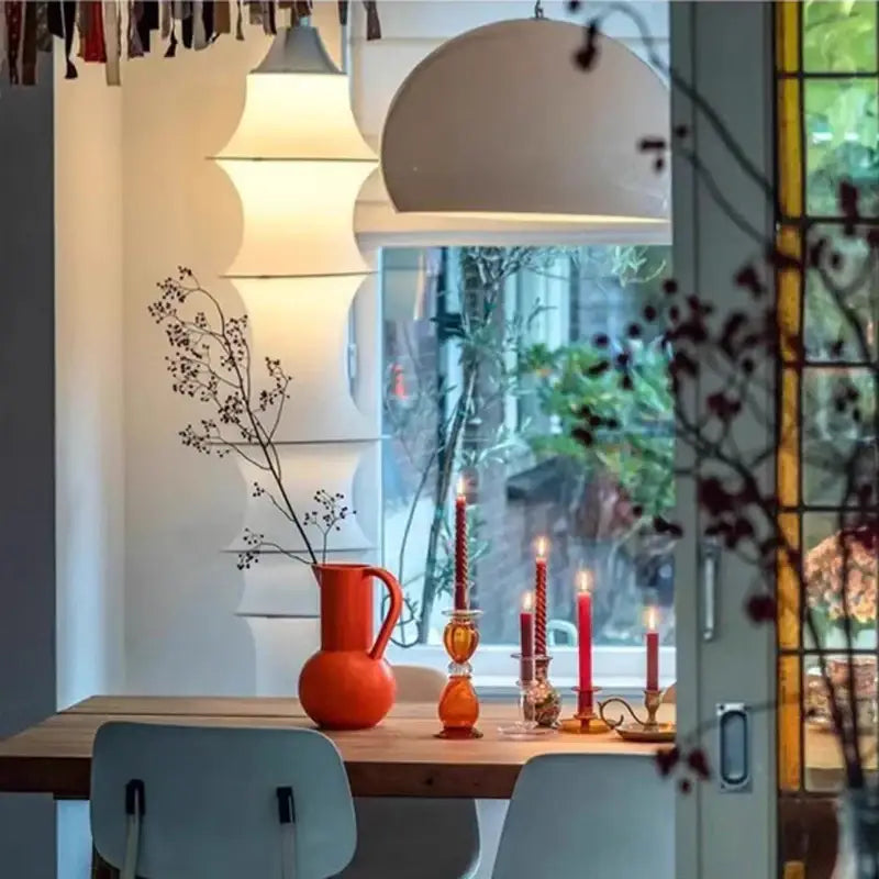 Tiered japanese cream silk floor lamp for living room soft lighting