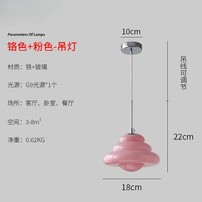 Tiered orange cream glass pendant lights for kitchen