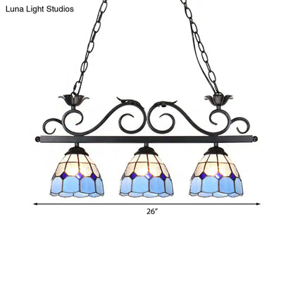 Tiffany blue & purple bird pendant light fixture – kitchen island