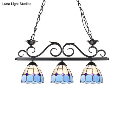 Tiffany blue & purple bird pendant light fixture – kitchen island