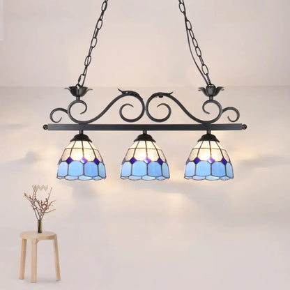 Tiffany blue & purple bird pendant light fixture – kitchen island