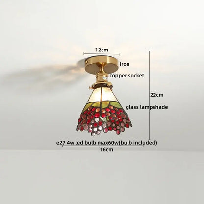 Tiffany green fish scale glass led ceiling lights living room