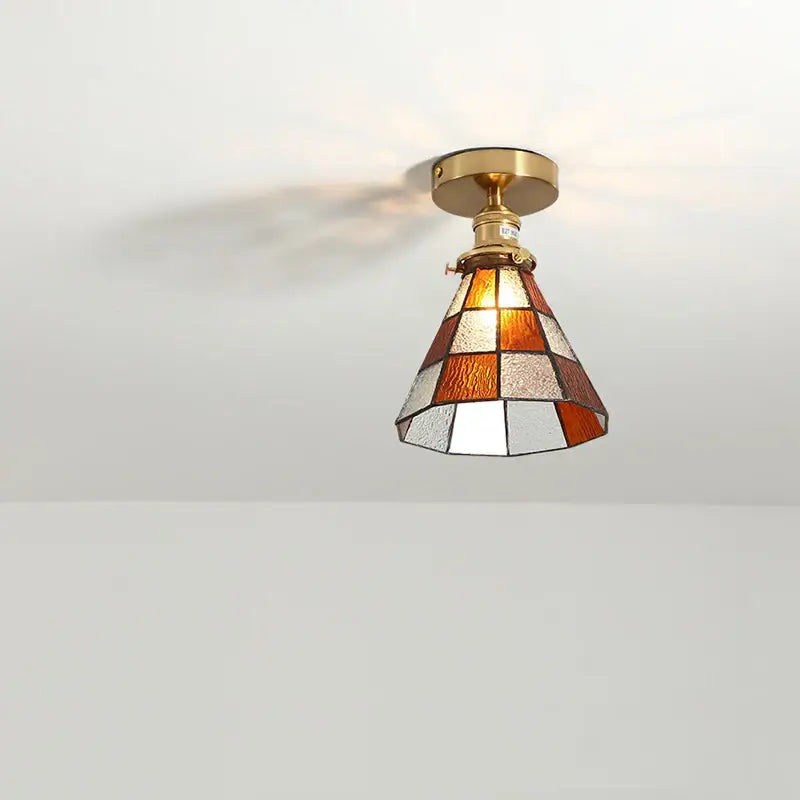 Tiffany green fish scale glass led ceiling lights living room
