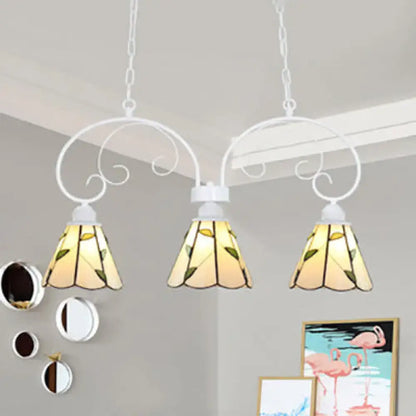 Tiffany leaf pattern stained glass pendant light – kitchen island