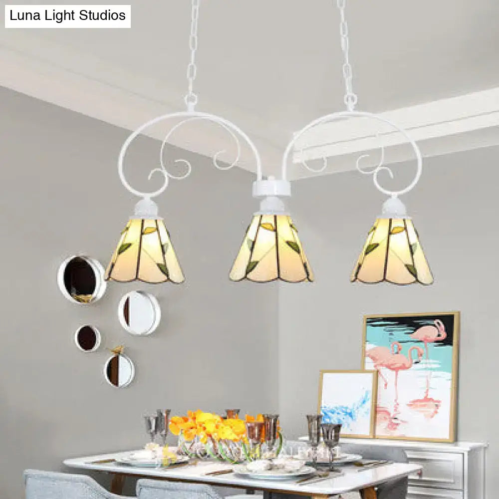 Tiffany leaf pattern stained glass pendant light – kitchen island