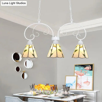 Tiffany leaf pattern stained glass pendant light – kitchen island