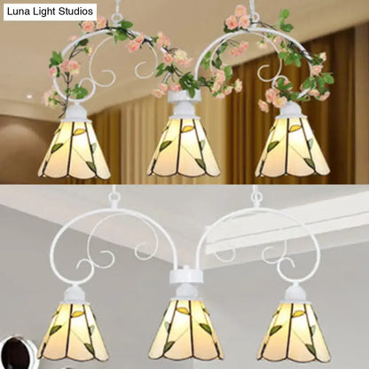 Tiffany leaf pattern stained glass pendant light – kitchen island