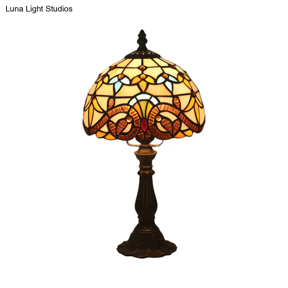 Tiffany stained glass table lamp bedroom blue & pink 110v-120v