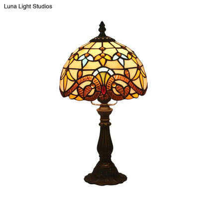 Tiffany stained glass table lamp bedroom blue & pink 110v-120v