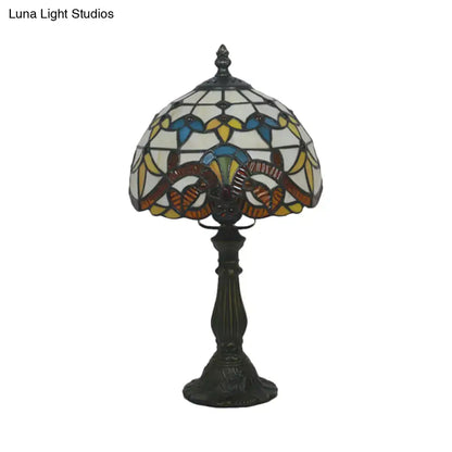 Tiffany stained glass table lamp bedroom blue & pink 110v-120v