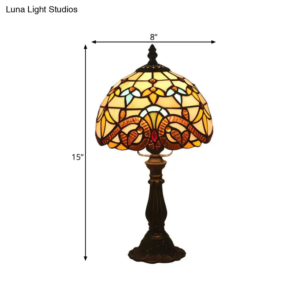 Tiffany stained glass table lamp bedroom blue & pink 110v-120v