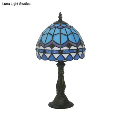 Tiffany stained glass table lamp bedroom blue & pink 110v-120v