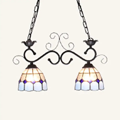 Tiffany style blue & white glass pendant lamp – balcony light