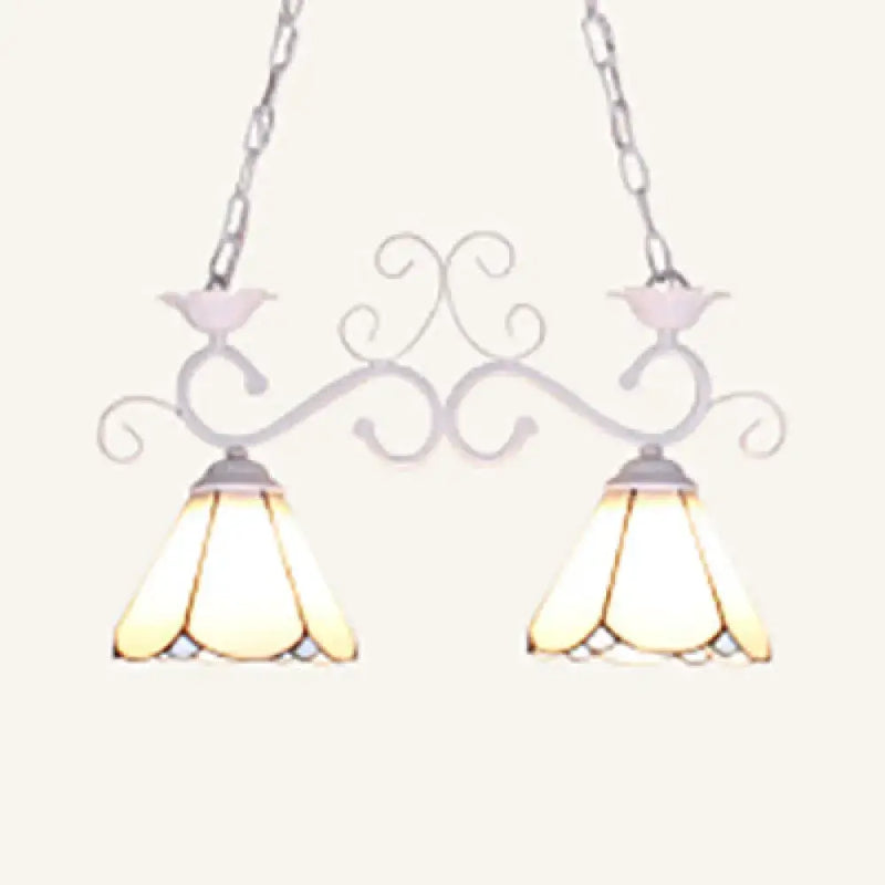 Tiffany style blue & white stained glass pendant – kitchen light