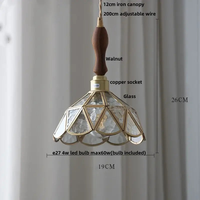 Tiffany style pink & peach butterfly glass flower led pendant lamp bedroom