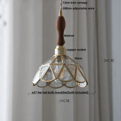 Tiffany style pink & peach butterfly glass flower led pendant lamp bedroom