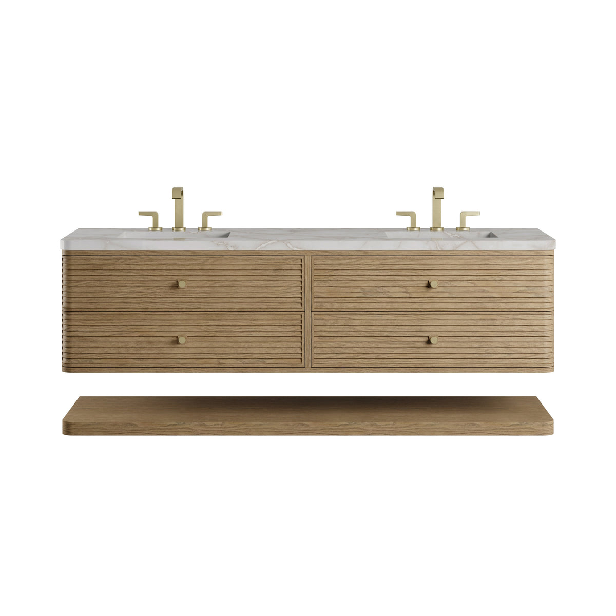 James Martin Allamari 72" Floating Double Bathroom Vanity, Dune Mist
