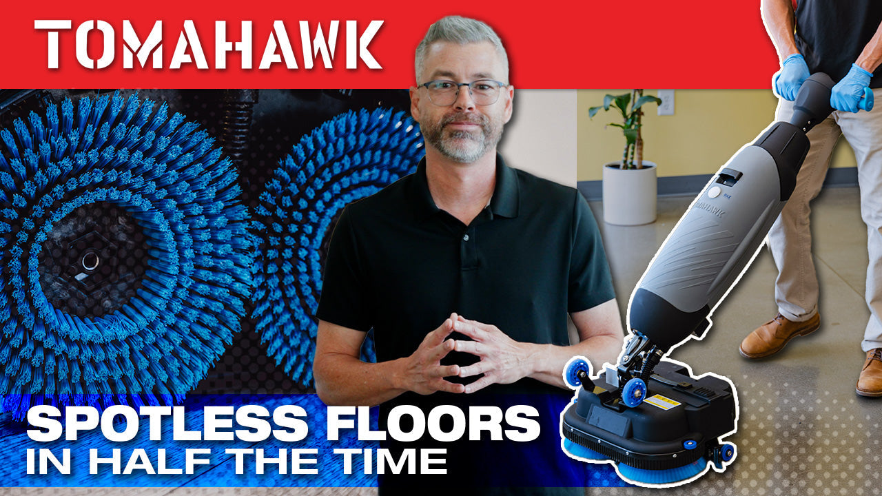 Electric Floor Scrubber Cleaner with 18” Power Mop Brushes Cordless 36V Battery Powered