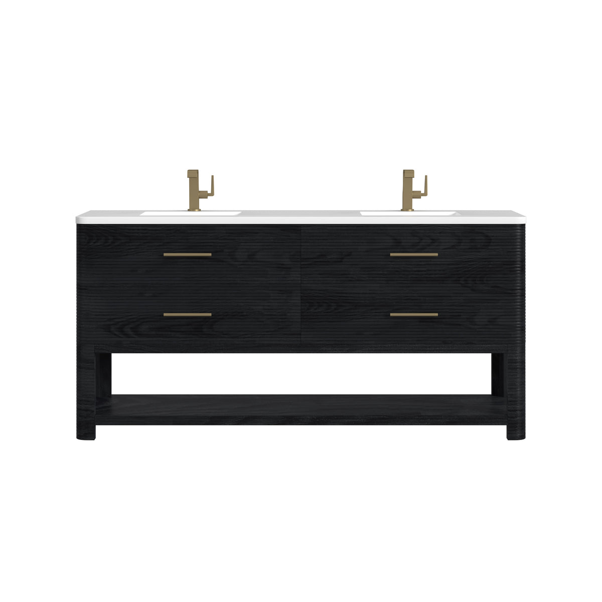 James Martin Lucian 72" Double Bathroom Vanity, Carbon Oak