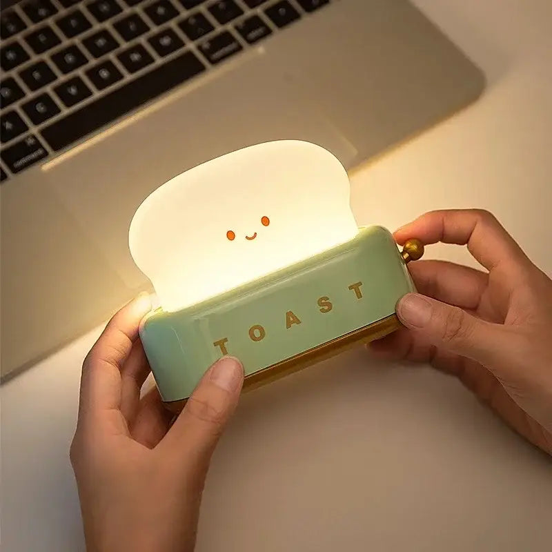 Toaster shaped pastel green maker night light bedroom usb lamp