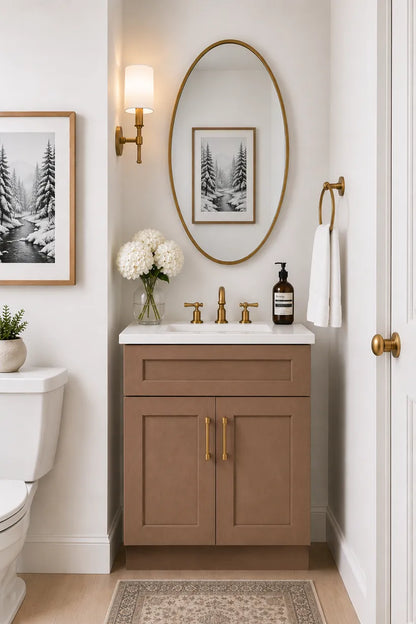 24 Inch Toffee Shaker Single Sink Bathroom Vanity