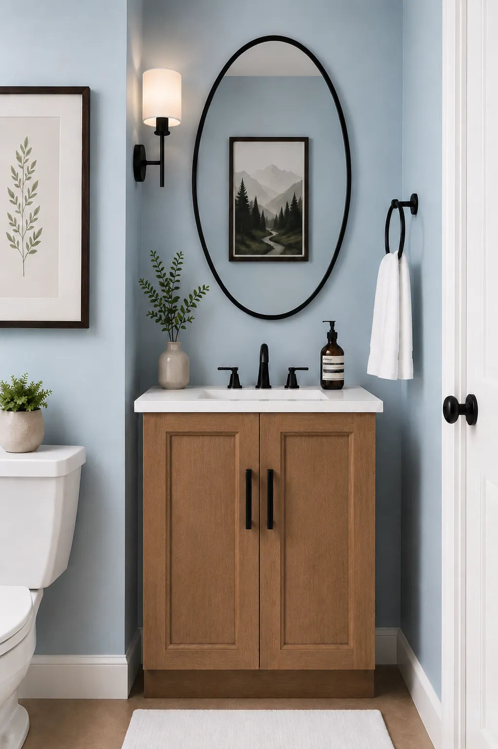 Toffee Stained 24" Full Height Door Bathroom Vanity Sink Base